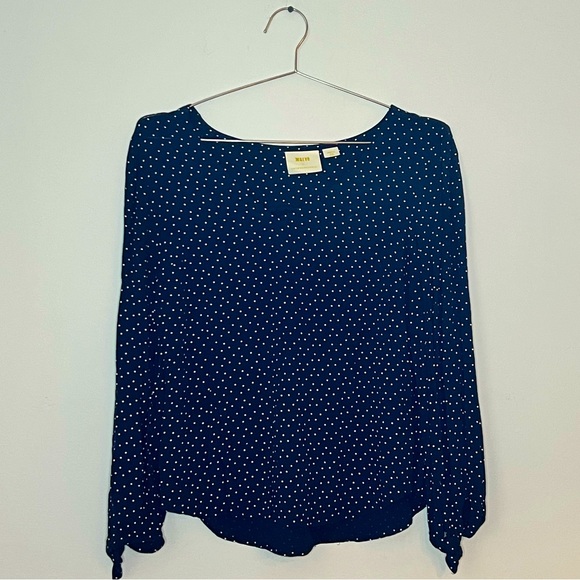 *EUC* Anthropologie x Maeve Pernille Tie-Sleeve Polka Dot Blouse, Size Small - Picture 3 of 10